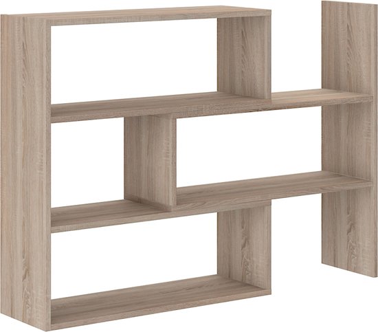 Karol 03 - Uitschuifbare open boekenkast - hoek boekenkast - hoogte 83 cm - Sonoma eiken - korting