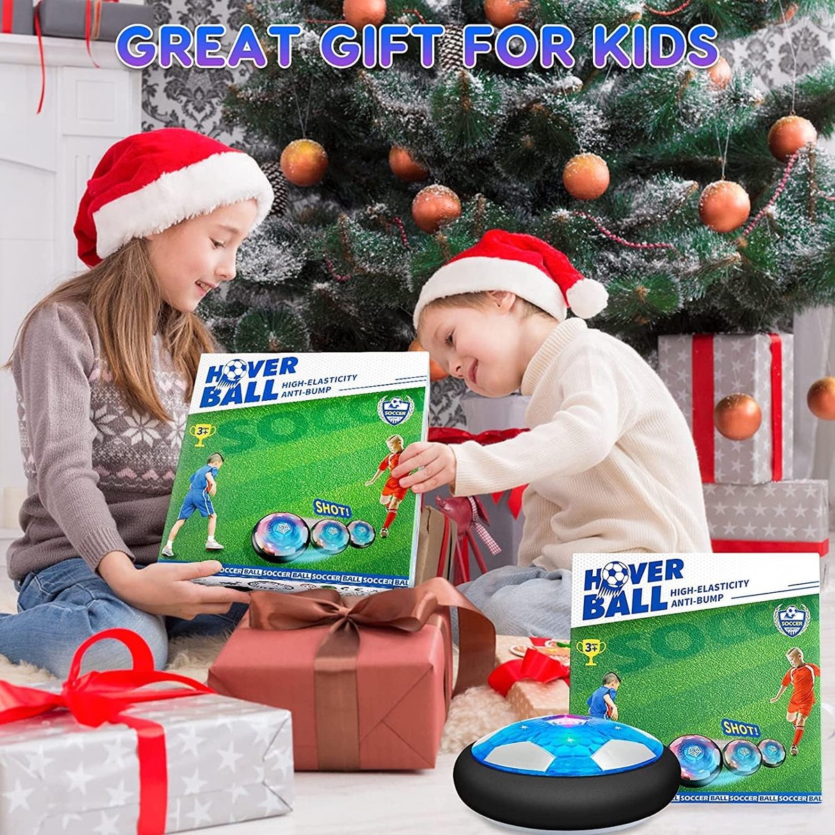 Ballon de football rechargeable Air Power Football avec LED Starlight et  pare-chocs en mousse souple Cadeaux pour enfants Jouets pour garçons de 3