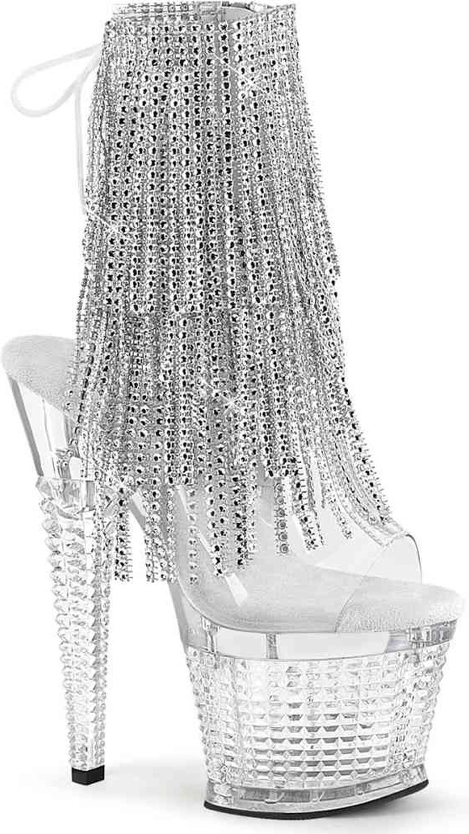 Pleaser - SPECTATOR-1017RSF Plateau Laarzen, Paaldans schoenen - US 6 - 36 Shoes - Zilverkleurig
