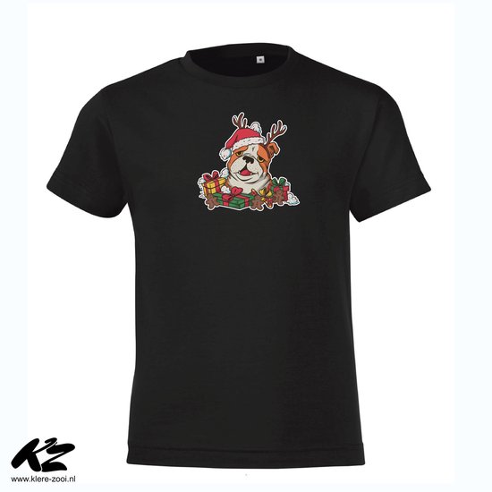 Klere-Zooi - Christmas Bulldog - Kids T-Shirt - 116 (5/6 jaar)