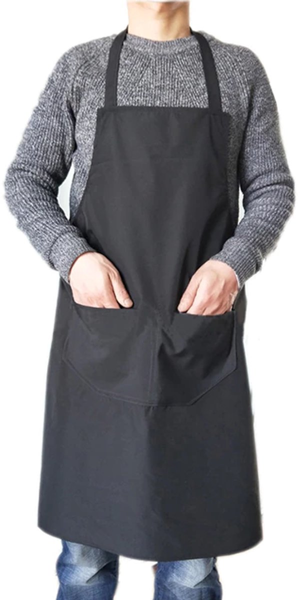 Gadgetpoint - Schort - Kookschort - Koken & Knutselen - Verfschort - Verven - One Size (Maximale omtrek 100cm) - Zwart