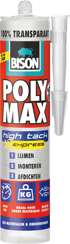 Bison Poly Max High Tack Express 440 gram - Transparant