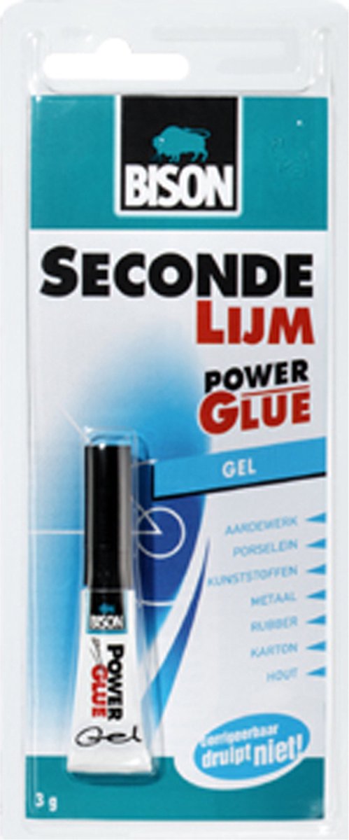 Bison Secondelijm Gel 3g, sterke secondelijm in speciale gelvorm, vaatwasser bestendig, water resistent, voor iedere reparatie in en om het huis, makkelijk in gebruik — afbeelding 2