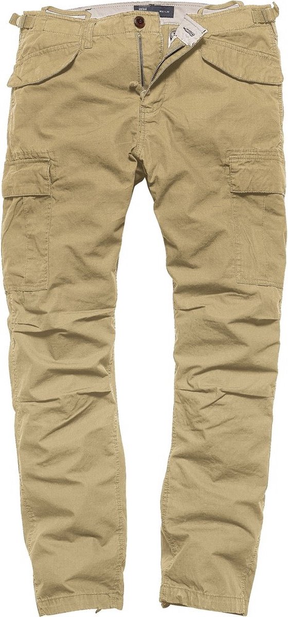 Vintage Industries MILLER M65 PANTS Heren Stoffen broek Creme