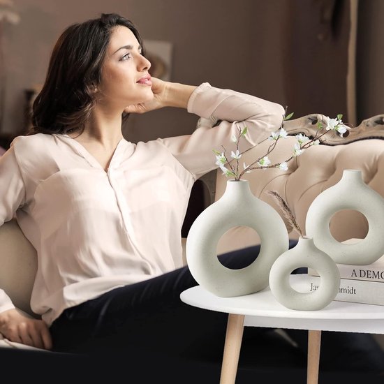COTYNI Colored Lines Flower Vase for Modern Home Decoration, Cute Vase for Decoration, Unique Small Vase for Centerpieces, Modern Vase for Unique Home/Living Room/Office Accent (1 PCS