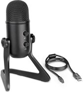microphone - Podcast Microphone voor Podcasting, Gaming, Live Streaming & Opname, Ingebouwde Koptelefoonuitgang