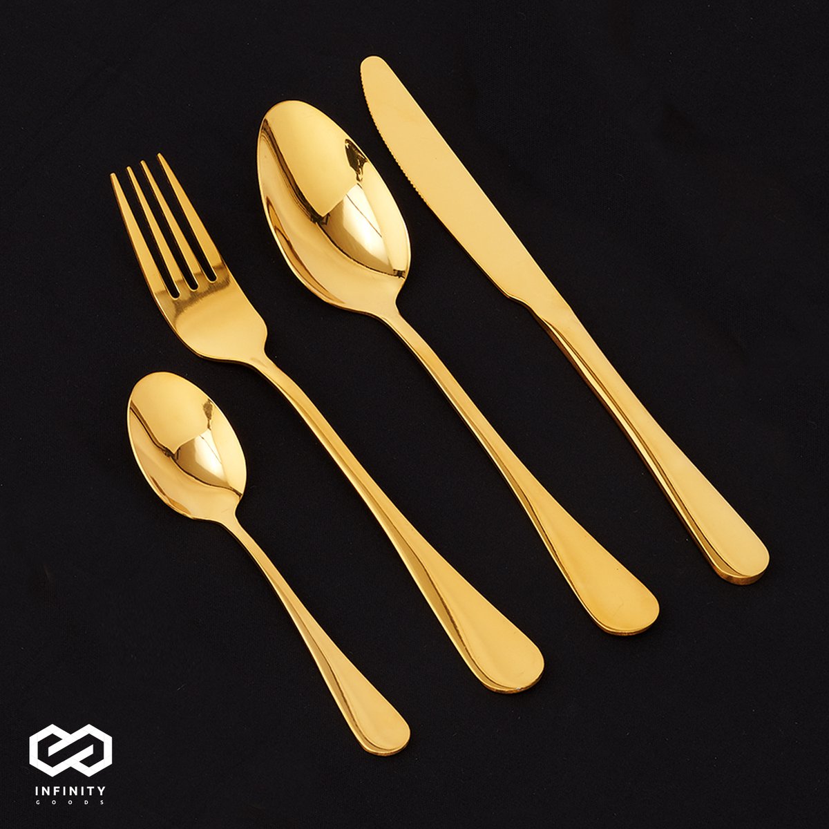 Plastic bestek goud 18-delig - Effen tafeldeco
