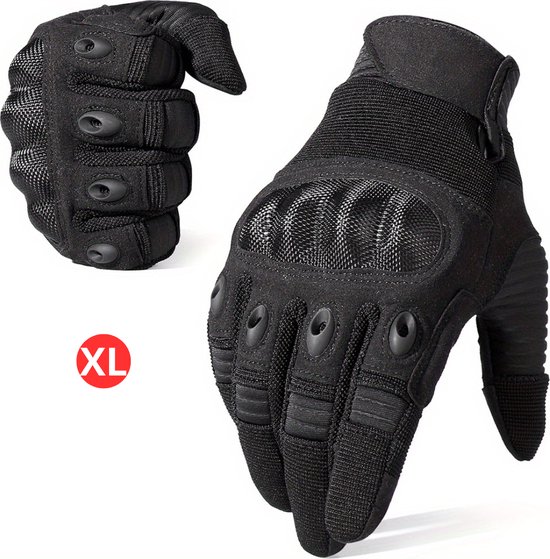 Livano Airsoft Handschoenen - Tactical - Tactical Gloves - Leger - Tactical Handschoenen Hardknuckle - Paintball - Militaire - Touchscreen - Zwart XL