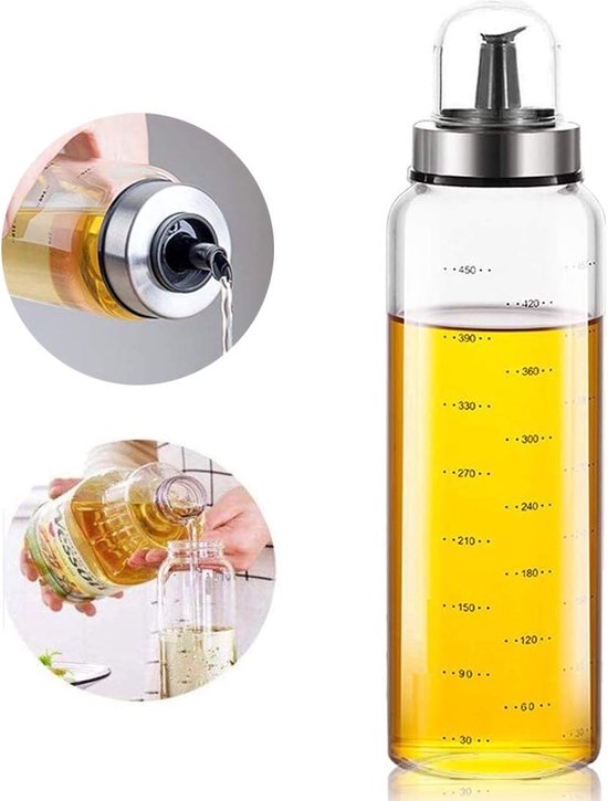 Oliefles met schenktuit - olijfolie-azijn - 500ml