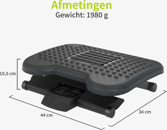 Ergonomische voetensteun onder het bureau, 3 verstelbare hoogtes, houten kantoor