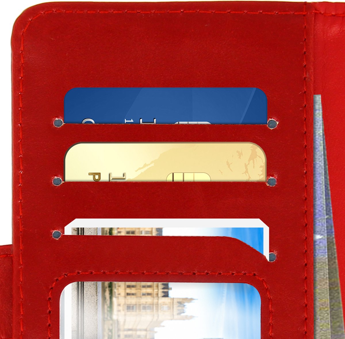 Avizar Foliohoes Universele 125 x 70 Slide Cover voor Smartphone, Rood