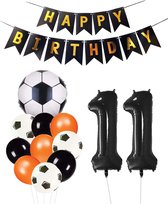 Cijfer Ballon 11 | Snoes Champions Voetbal Plus - Ballonnen Pakket | Oranje en Zwart