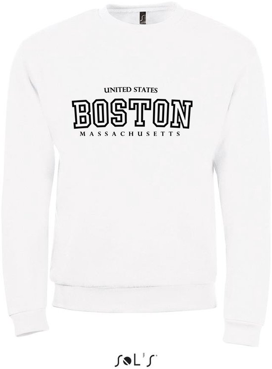 Sweatshirt 2-200 Boston-Massachusetss - Wit, 3xL