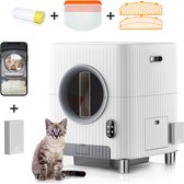 Lunexa Zelfreinigende Kattenbak – Automatische Kattenbak met App en Camera – Robot Kattenbak met Ventilatiesysteem en Luchtverfrisser – Geschikt voor Kleine en Grote Katten – 68L