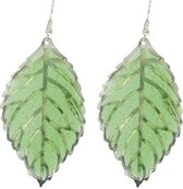 Behave Leaf earring - oorbellen - oorhangers - blad - bladeren - groen