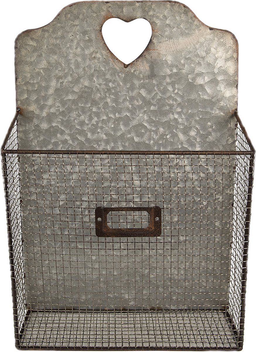 Tijdschriftenhouder 25x10x38 cm Grijs Metaal