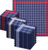 JEMIDI zakdoeken heren 100% katoen - 40 x 40 cm - Set van 24 - Herbruikbare zakdoeken voor volwassenen - In donkerblauw