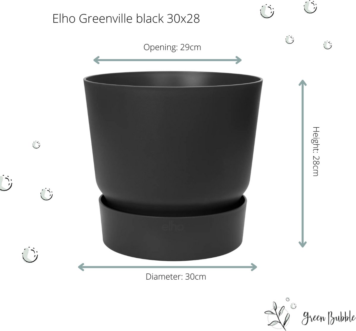 Green Bubble - Kentia palm inclusief elho greenville grijs - 180cm