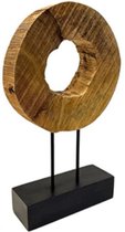 Beeld - hout beeld - ring op standaard - by Mooss - Hoog 47.5 cm