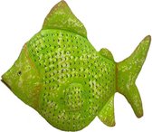 Lanterne - métal recyclé - poisson de fer vert - by Mooss - 97 x 81 cm