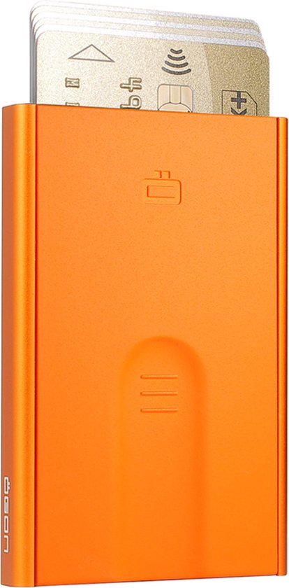 Ögon Designs Slider Card Holder - 6 cartes - Porte-cartes de crédit en aluminium - RFID Anti-Skim - Oranje