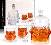 Whiskey Carafe Whisky Bottle with 2 Whisky Glasses, Whiskey Decanter 750 ml Gifts for Men, Whiskey Set for Bourbon, Single Malt, Jameson, Irish, Wine, Scotch, Brandy (Bottle Set)