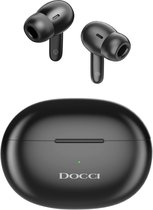 Docci® ANC-Active Noise Cancelling draadloze Oordopjes - Bluetooth Earpods - Draadloze Oortjes - Koptelefoon voor IOS & Android - Draadloze Oordopjes zwart