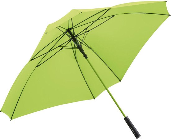 Fare Jumbo 2393 vierkante xl paraplu limegroen groen lime xxl stormbestendig stormvast windproof windbestendig stormparaplu winddicht extra sterk twee persoons