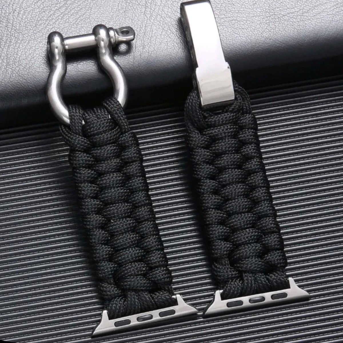 Stoer Applewatch horlogebandje -42-44-45-49mm- survivalkoord- verstelbare sluiting van metaal