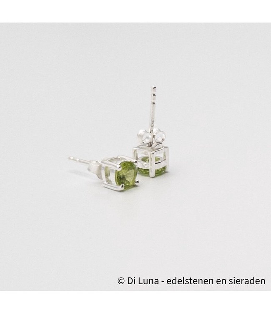 diluna.nl - Peridoot - 925 sterling zilveren edelsteen oorbellen