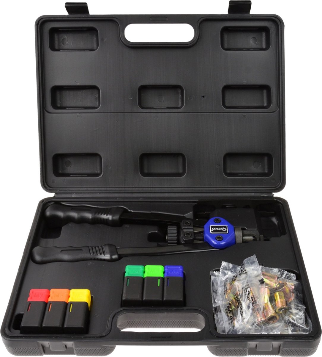 Geko Blindklinkmoer tang set M3 tot M10 Popnagel tang inclusief moeren Riveteertang