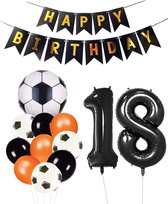Ballon numéro 18 | Snoes Champions Voetbal Plus - Forfait Ballons | Orange et noir
