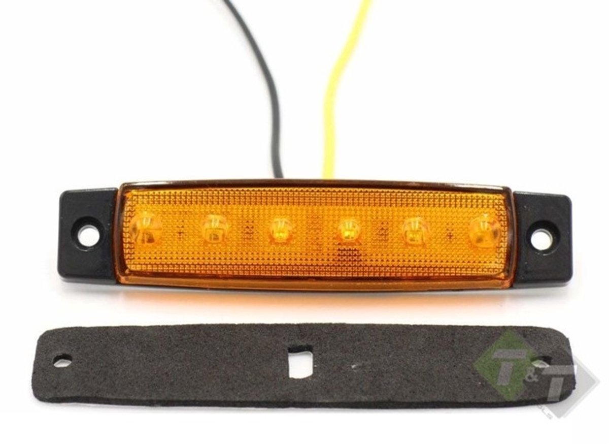 led zijmarkeringslamp universeel oranje 6x led - contourlamp - zijlamp - breedtelamp