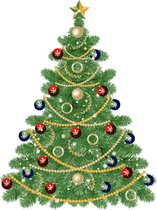 Kerstdecoratie - Raamsticker - Klassieke kerstboom 100 cm
