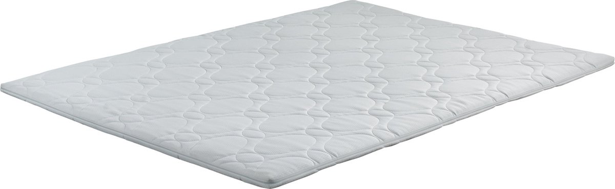 MatrasDirect Topdekmatras Foam - 70x200 - 3 cm dik - Anti-Allergie - Afritsbare en wasbare hoes Wit