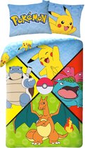Pokémon Dekbedovertrek, Power Squad - Eenpersoons - 140 x 200 cm - Katoen