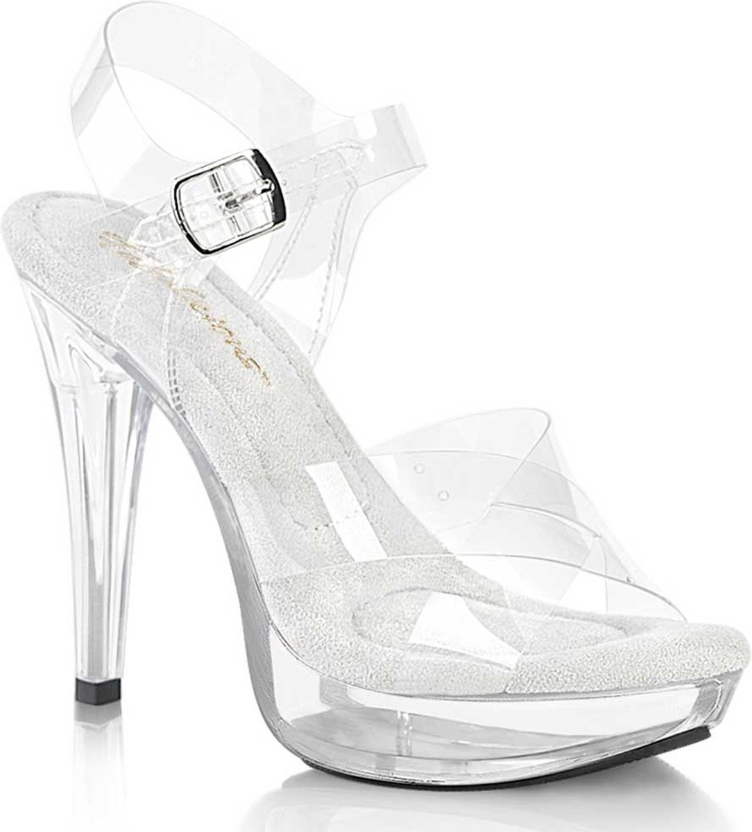 Fabulicious - COCKTAIL507 Sandaal met enkelband - US 13 - 44 Shoes - Transparant