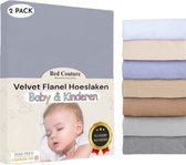 Bed Couture Velvet Flanel Kinder Hoeslaken - 100% Katoen Extra zacht en Warm - Junior - 70x140 Cm - Taupe