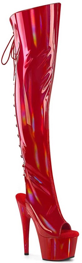 Pleaser - ADORE-3019HWR Plateau Overknee Laarzen - US 6 - 36 Shoes - Rood