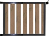 Tuinhek poort composiet Design bruin gevlamd met antraciet frame incl. hang- en sluitwerk (100 x 80 cm)