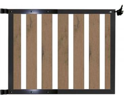 Tuinhek poort composiet Design bruin gevlamd met antraciet frame incl. hang- en sluitwerk (100 x 80 cm)