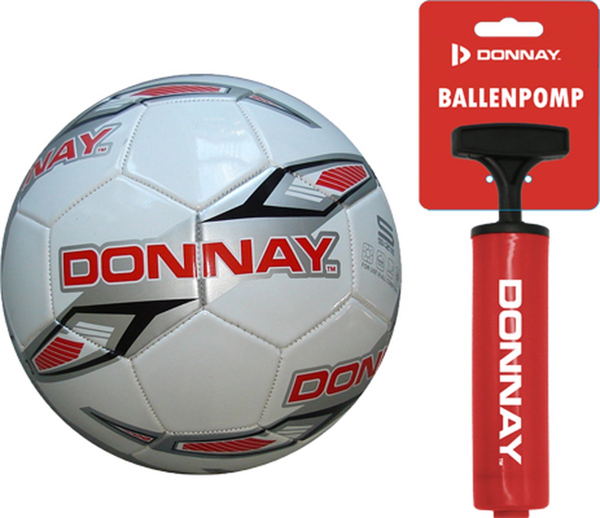 Donnay Voetbal - PVC - White/Red (935) - maat 5 - Gratis pomp