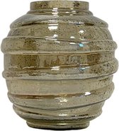Vaas - glazen vaas - spiraal vaas - bruin tint - by Mooss - rond 27cm