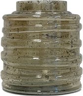 Vaas - glazen vaas - spiraal recht - bruin tint - by Mooss - rond 23cm