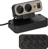 Bol.com Brennenstuhl®estilo Duplex stekkerdoos met schakelaar en USB-C (stekkerblok met USB C Power Delivery voor snel opladen 1... aanbieding
