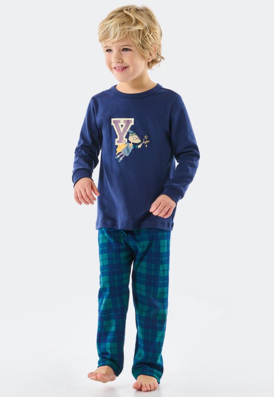 Schiesser - Pyjama lang kinderen – Rat Henry - Donkerblauw - Maat 140