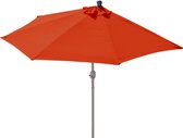 Parla halfronde parasol, balkonparasol, UV 50+ polyester/aluminium 3kg ~ 270cm terracotta zonder voet