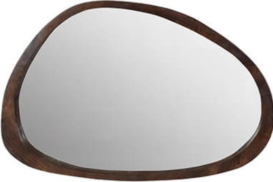 Spiegel - houten spiegel - organische vorm spiegel - walnoot hout - by Mooss - 120 x 70 cm