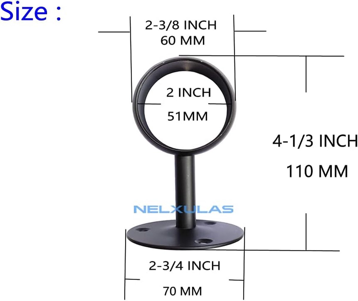 Tringle Placard Robuste NELXULAS Acier Inoxydable Blanc 5,1cm - Support Mural Avec Vis Et Chevilles