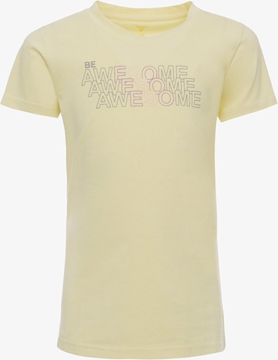 Osaga meisjes sport T-shirt met tekstopdruk - Geel - Maat 116